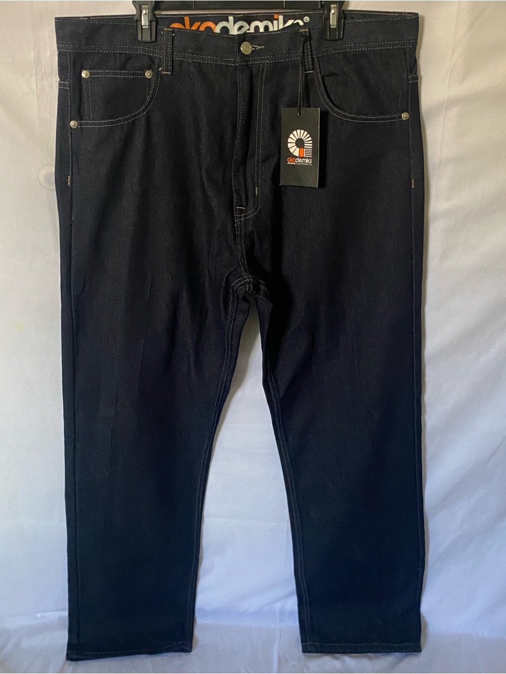 NWT Vintage Akademiks Jeans 40x34 Dark Wash Raw Denim Baggy Y2K Hip Hop